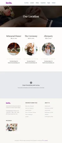 invits mini website template desktop screenshot