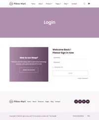 pillow-mart mini website template desktop screenshot