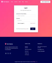 hairsalone mini website template desktop screenshot