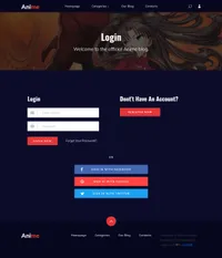 anime mini website template desktop screenshot