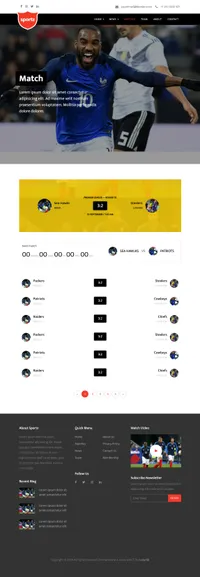 sportz mini website template desktop screenshot