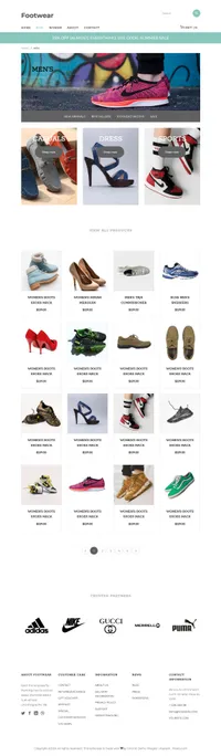 footwear mini website template desktop screenshot
