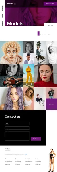 modelo mini website template desktop screenshot