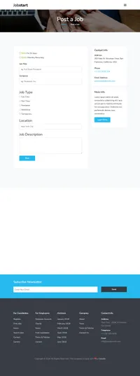 jobstart mini website template desktop screenshot