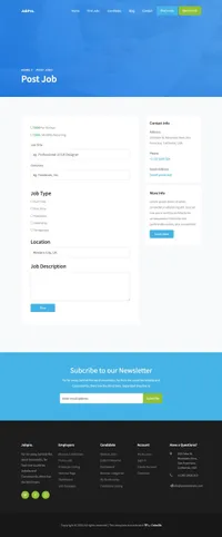 jobpro mini website template desktop screenshot