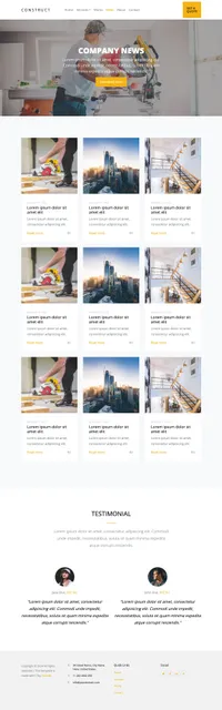 construct mini website template desktop screenshot