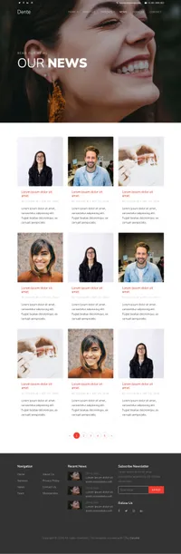 dente mini website template desktop screenshot