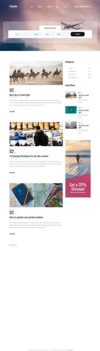 travello mini website template desktop screenshot