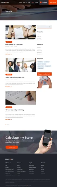 loans2go mini website template desktop screenshot
