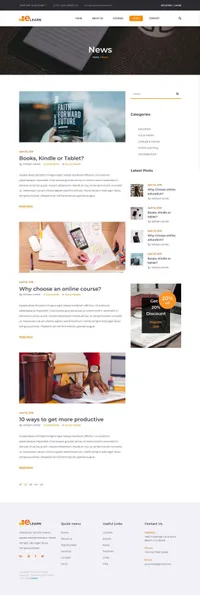 elearn mini website template desktop screenshot