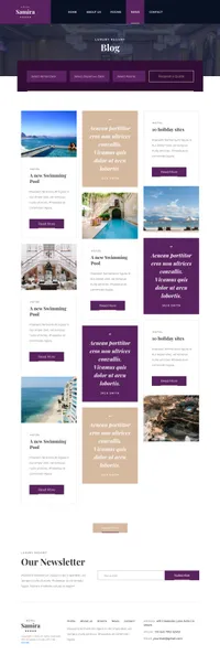 samira mini website template desktop screenshot