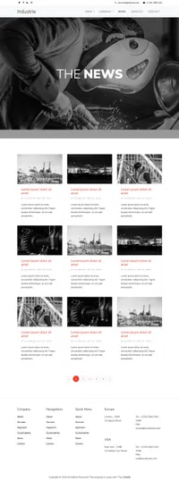 industrie mini website template desktop screenshot