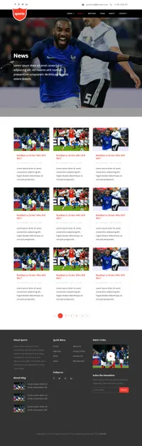 sportz mini website template desktop screenshot