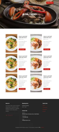eatery mini website template desktop screenshot