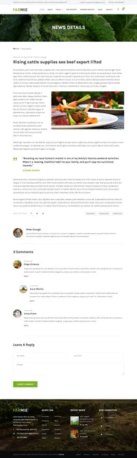 farmie mini website template desktop screenshot