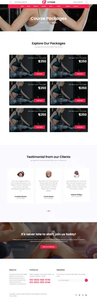 fitness mini website template desktop screenshot