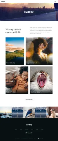 rettro mini website template desktop screenshot