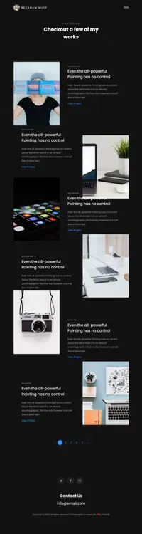 beckham mini website template desktop screenshot