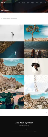 halo mini website template desktop screenshot