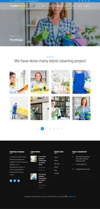 cleaning-company mini website template desktop screenshot