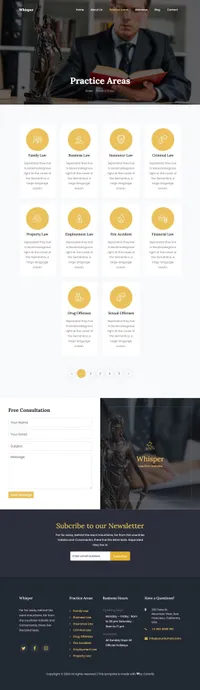 whisper mini website template desktop screenshot