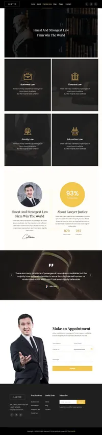 lawyer mini website template desktop screenshot