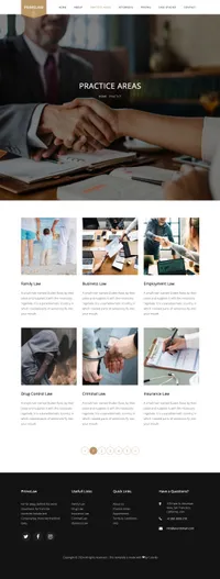 primelaw mini website template desktop screenshot