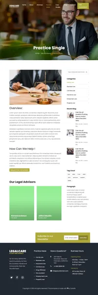 legalcare mini website template desktop screenshot
