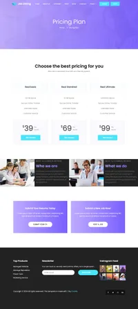 joblisting mini website template desktop screenshot