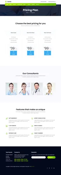 dentist mini website template desktop screenshot