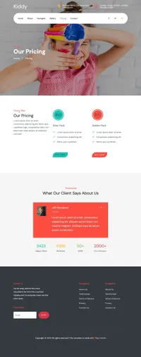 kiddy mini website template desktop screenshot