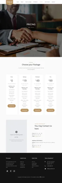 primelaw mini website template desktop screenshot