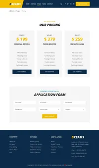 dreams mini website template desktop screenshot