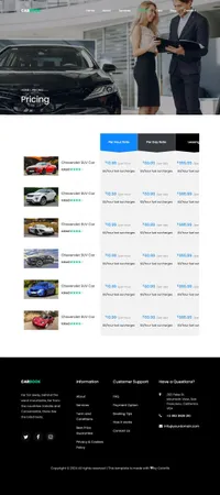 carbook mini website template desktop screenshot