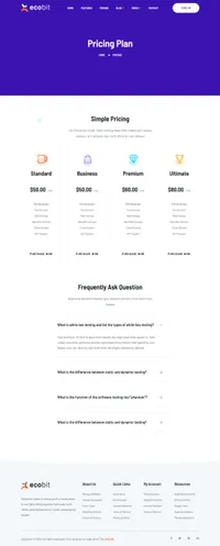 ecobit mini website template desktop screenshot