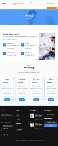 drcare mini website template desktop screenshot