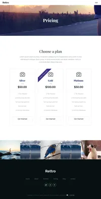 rettro mini website template desktop screenshot