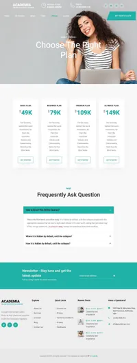 academia mini website template desktop screenshot