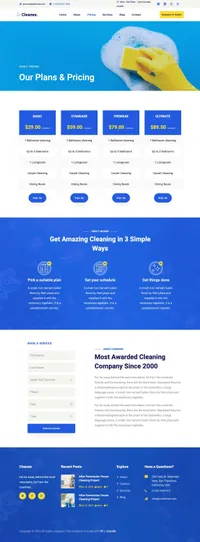 cleanex mini website template desktop screenshot