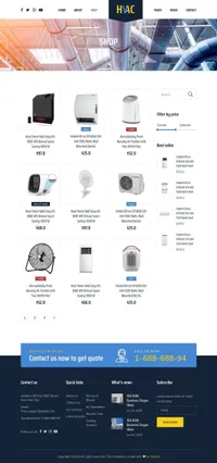 hvacompany mini website template desktop screenshot