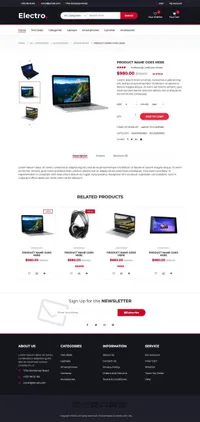 electro mini website template desktop screenshot
