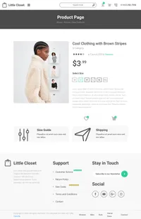 little-closet mini website template desktop screenshot