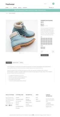 footwear mini website template desktop screenshot