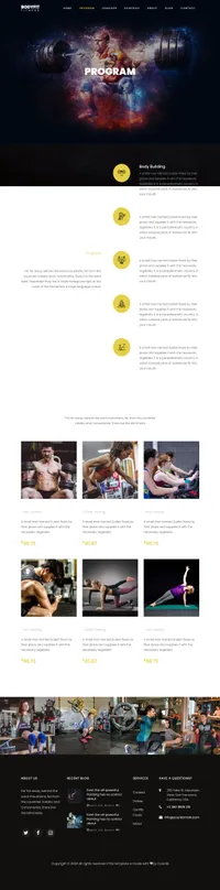 bodyfit mini website template desktop screenshot