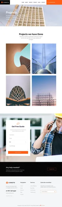 consto mini website template desktop screenshot