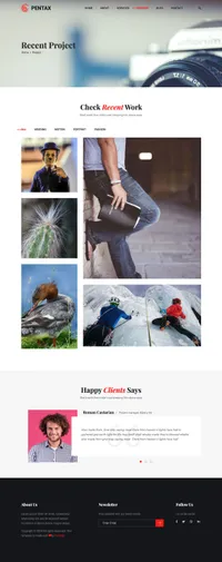 pentax mini website template desktop screenshot