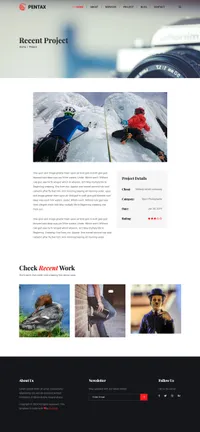 pentax mini website template desktop screenshot