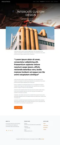 industries mini website template desktop screenshot