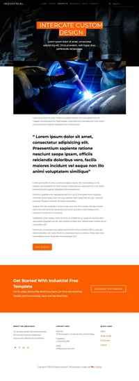 industrial mini website template desktop screenshot