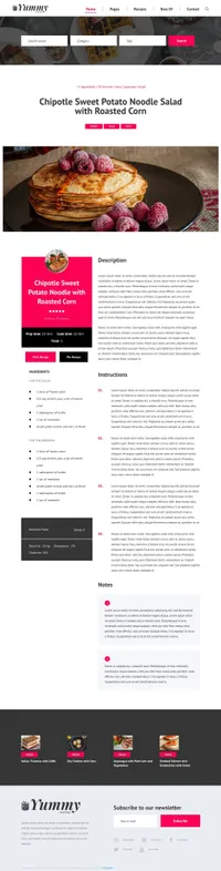 yummy-2 mini website template desktop screenshot